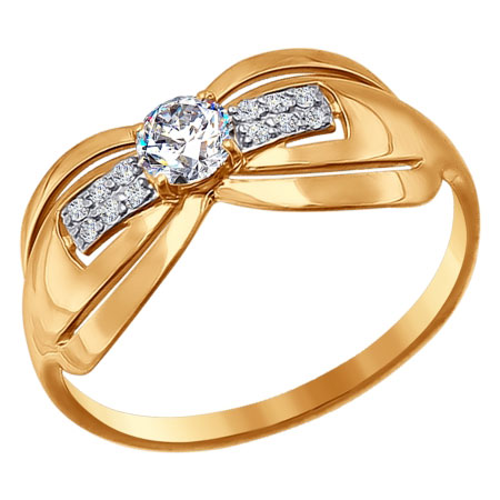 Кольцо, золото, фианит, 016652